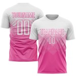 White Jersey Uniform Soccer Custom Sublimation Pink