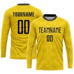Soccer Gold Sublimation Black Custom Jersey Uniform