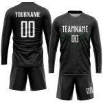 Black Custom White-Neon Soccer Jersey Uniform Sublimation Green