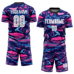 Soccer Uniform Custom Sublimation Jersey White-Pink Figure