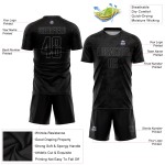 Gray Jersey Black Uniform Soccer Sublimation Custom
