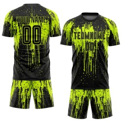 Green Jersey Uniform Neon Sublimation Soccer Custom Black