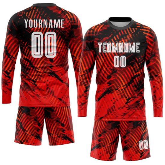 Red White-Black Custom Uniform Jersey Soccer Sublimation