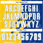 Custom Royal Yellow-Light White Scratch Jersey Blue Pattern Sublimation Soccer Graffiti Uniform