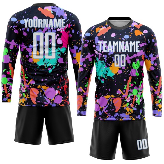 Uniform Soccer White-Light Graffiti Jersey Sublimation Blue Pattern Custom