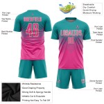 Uniform Sublimation Jersey Soccer Custom Teal Pink-Cream