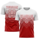 Red Sublimation White Soccer Uniform Jersey Custom