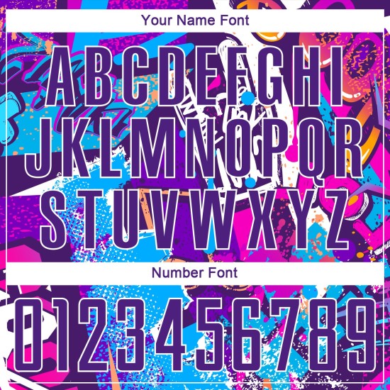 Custom Purple-White Graffiti Soccer Uniform Pattern Jersey Sublimation Custom Purple-White Graffiti Soccer Uniform Pattern Jersey Sublimation