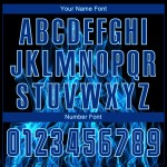 Blue Custom Flame Uniform Sublimation Royal-Light Black Jersey Soccer