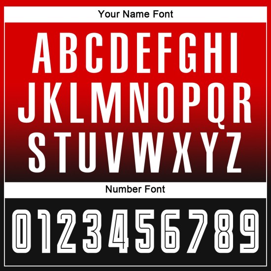 Soccer White-Black Red Fade Custom Sublimation Sleeve Fashion Uniform Long Jersey Soccer White-Black Red Fade Custom Sublimation Sleeve Fashion Uniform Long Jersey