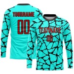 Uniform Soccer Sublimation Red-Black Jersey Custom Aqua