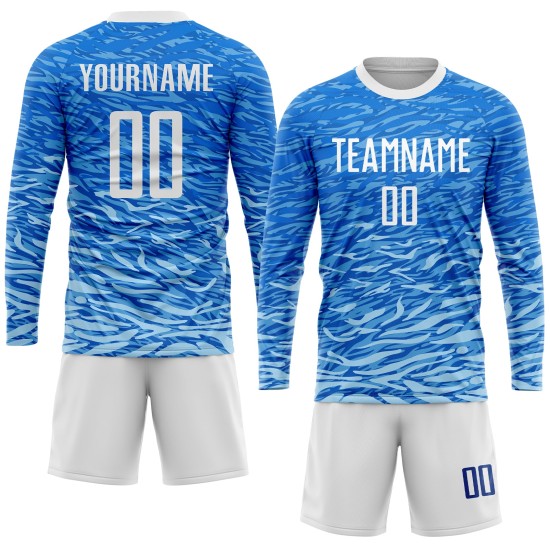 Soccer White Royal Uniform Custom Sublimation Jersey