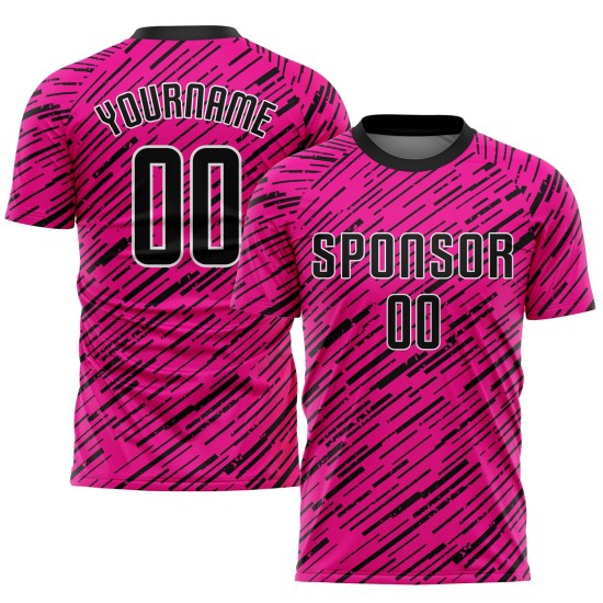 Sublimation Jersey Black-White Uniform Custom Soccer Pink