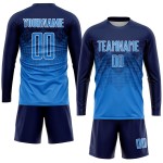 Soccer Jersey Powder Custom Sublimation Uniform Navy Blue-White