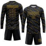 Black-Gold Black Soccer Custom Jersey Sublimation Uniform Black-Gold Black Soccer Custom Jersey Sublimation Uniform