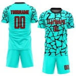 Uniform Soccer Sublimation Red-Black Jersey Custom Aqua