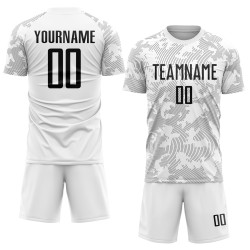 Sublimation White Black Soccer Uniform Jersey Custom