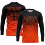 Shape Orange Gradient Black Uniform Soccer Square Sublimation Jersey Custom