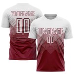 White Jersey Crimson Soccer Uniform Sublimation Custom