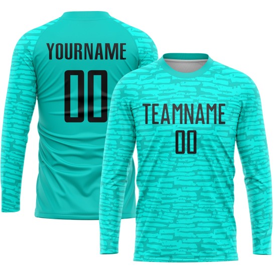 Uniform Custom Aqua Sublimation Soccer Jersey Black Uniform Custom Aqua Sublimation Soccer Jersey Black