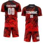 Red White-Black Custom Uniform Jersey Soccer Sublimation