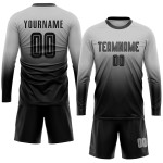 Black Jersey Sublimation Soccer Fade Fashion Custom Uniform Gray Black Jersey Sublimation Soccer Fade Fashion Custom Uniform Gray