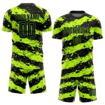 Green Neon Uniform Sublimation Jersey Custom Soccer Black